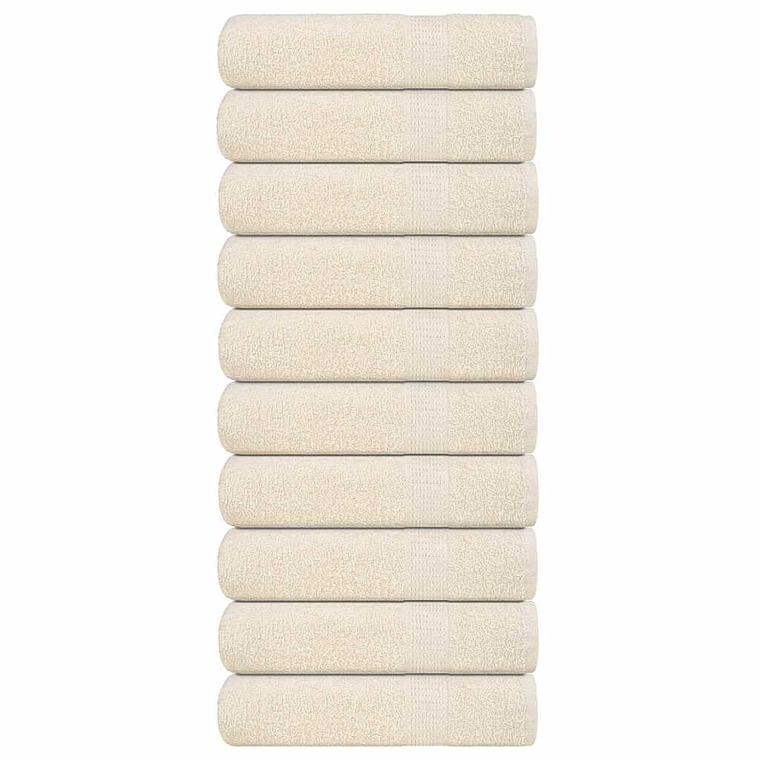 vidaXL Toalhas de banho FROGN 10 pcs 100x150 cm 360 g/m² creme 1