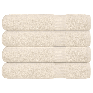 vidaXL Toalhas de sauna FROGN 4 pcs 80x200 cm 360 g/m² creme