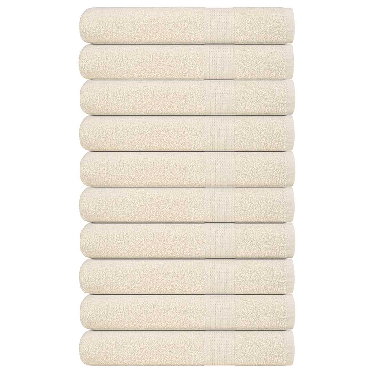vidaXL Toalhas de sauna FROGN 10 pcs 80x200 cm 360 g/m² creme 1