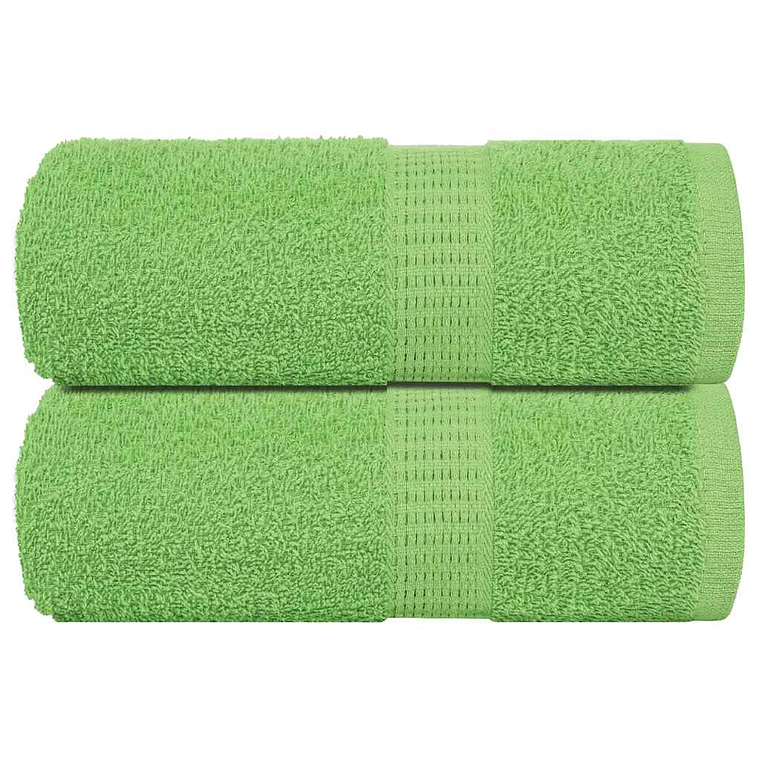 vidaXL Toalhas de rosto FROGN 2 peças Verde-maçã 30x30 cm 360 g/m² 1