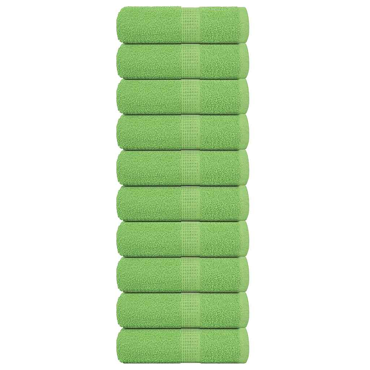 vidaXL Toalhas de bidé FROGN 10pcs 30x50cm 360 g/m² verde maça 1