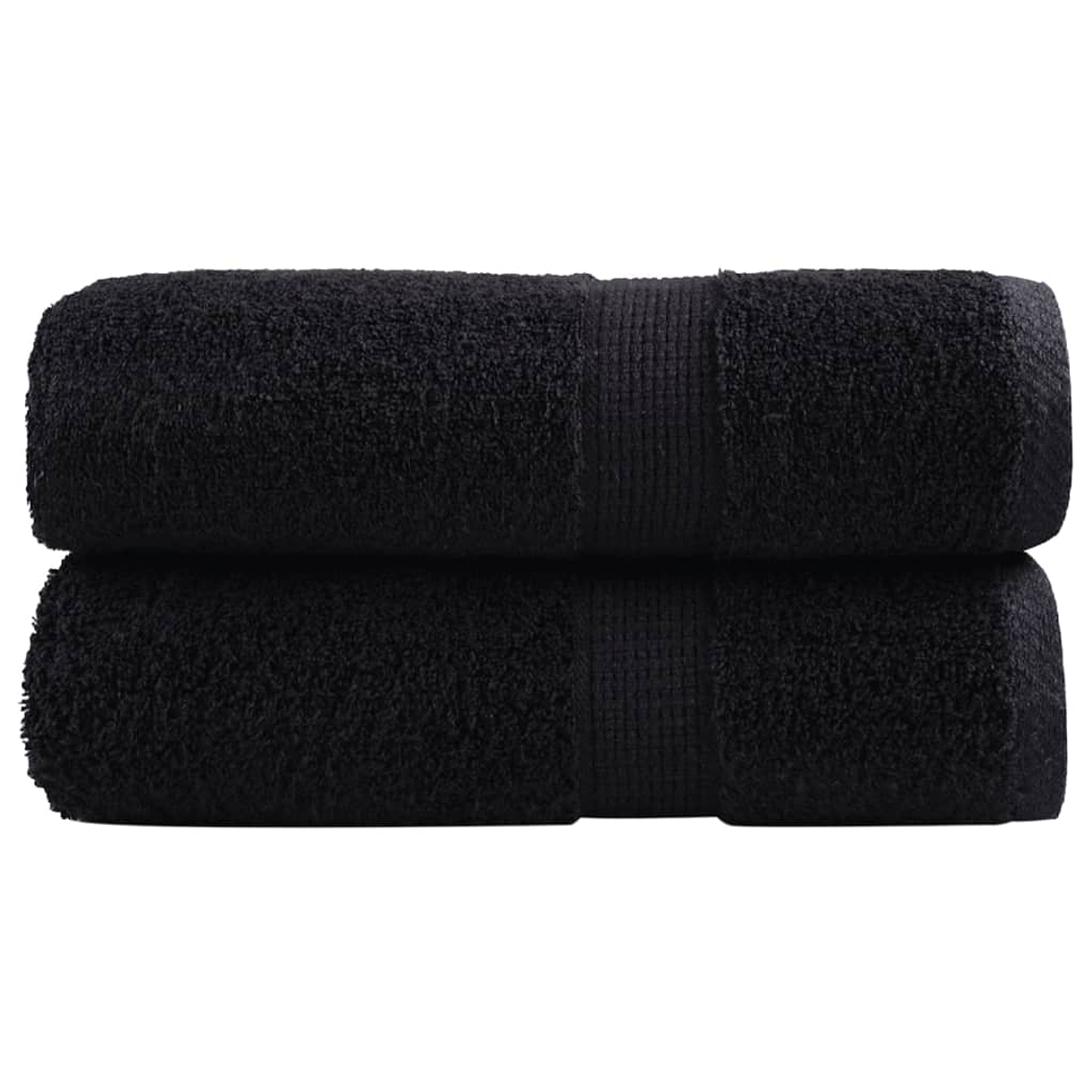 vidaXL Toalhas de rosto premium SOLUND 2 peças pretas 30x30 cm 600 g/m² 1