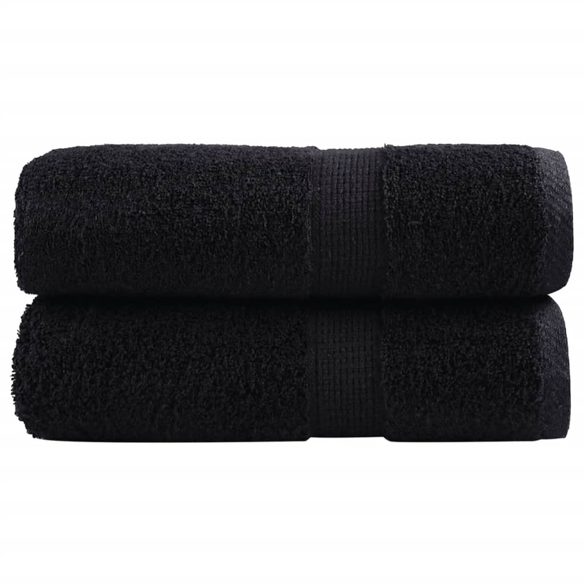 vidaXL Toalhas de bidé premium SOLUND 2 pcs 30x50 cm 600 gsm preto 1