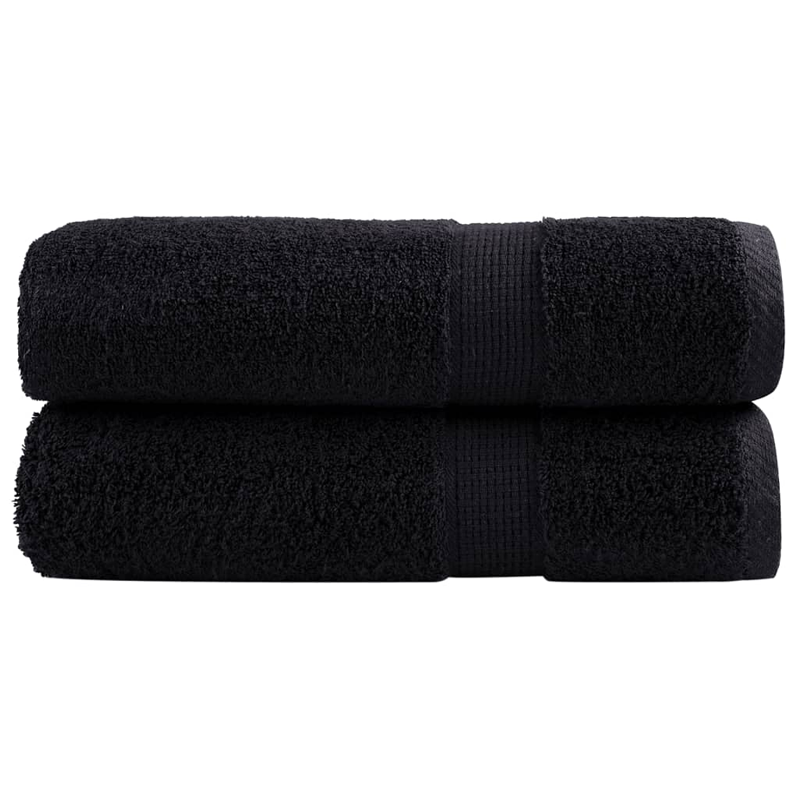 vidaXL Toalhas de banho premium SOLUND 2pcs 70x140 cm 600 gsm preto 1