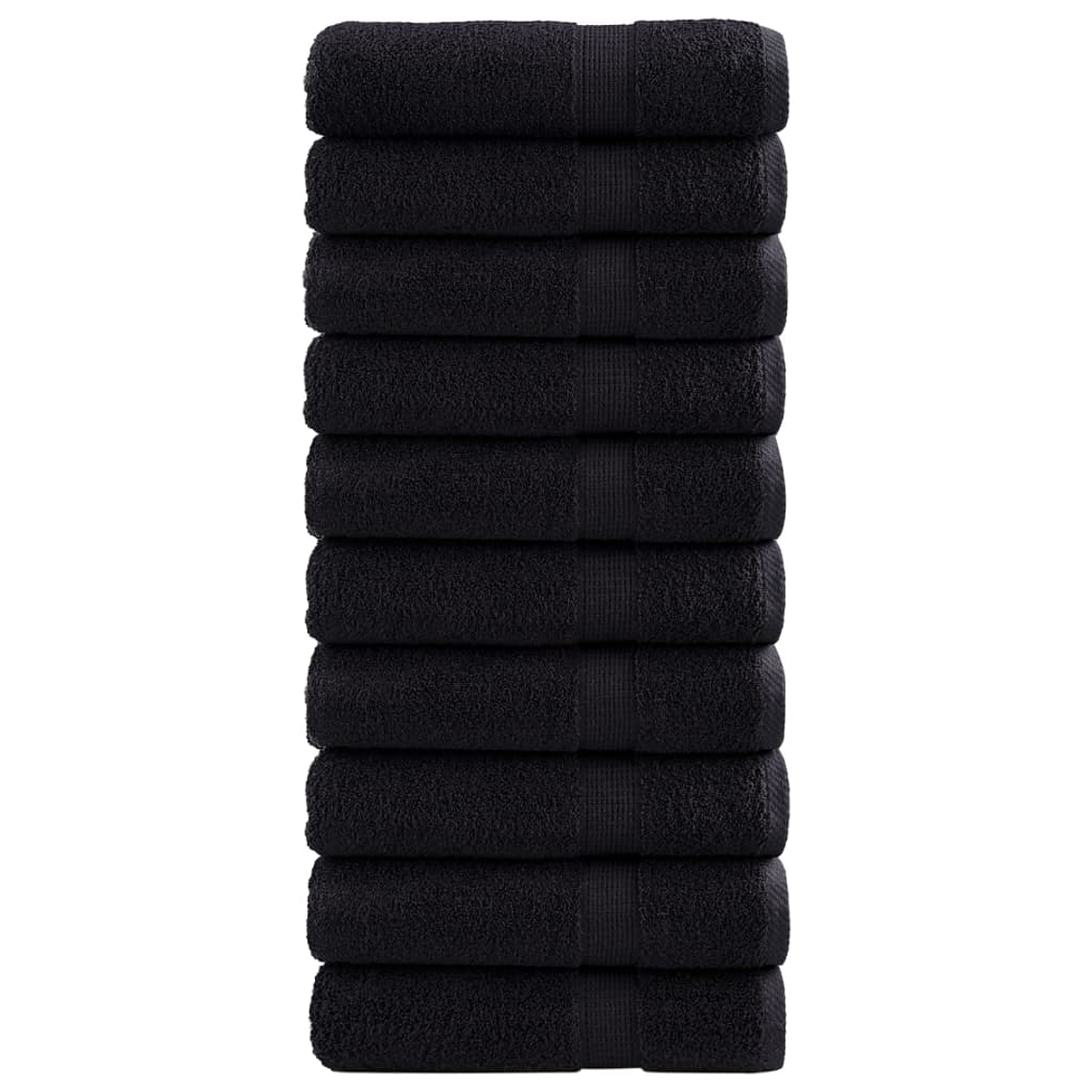 vidaXL Toalhas de banho premium SOLUND 10 pcs 70x140 cm 600 gsm preto 1