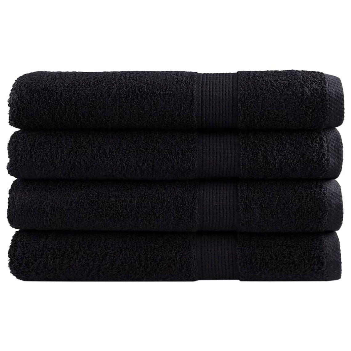 vidaXL Toalhas de sauna premium SOLUND 4 pcs 80x200 cm 600 gsm preto 1