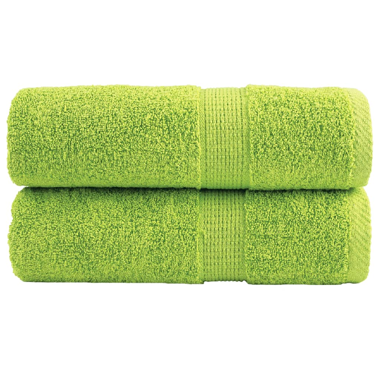 vidaXL Toalhas de bidé premium SOLUND 2pcs 30x50cm 600 gsm verde maça 1