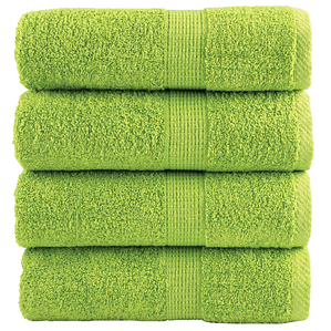 vidaXL Toalhas de bidé premium SOLUND 4pcs 30x50cm 600 gsm verde maça
