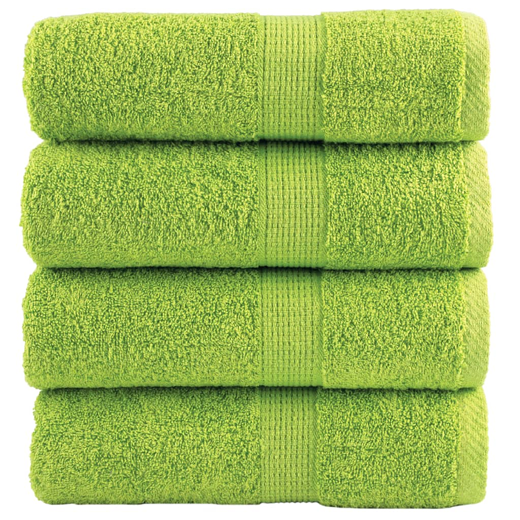 vidaXL Toalhas de bidé premium SOLUND 4pcs 30x50cm 600 gsm verde maça 1
