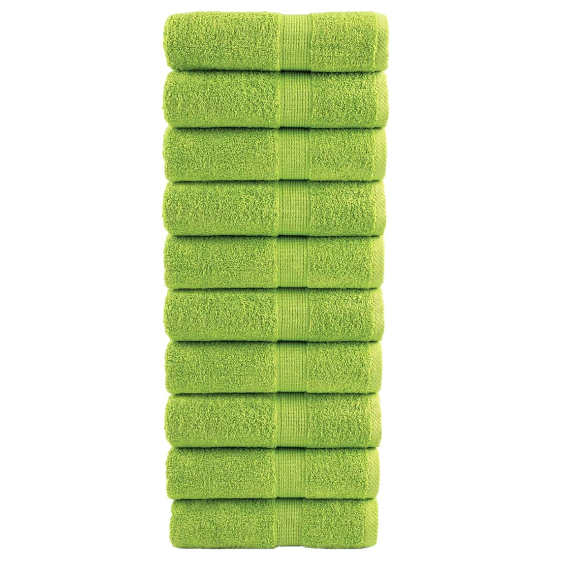 vidaXL Toalhas de bidé premium SOLUND 10pcs 30x50cm 600gsm verde maça 1