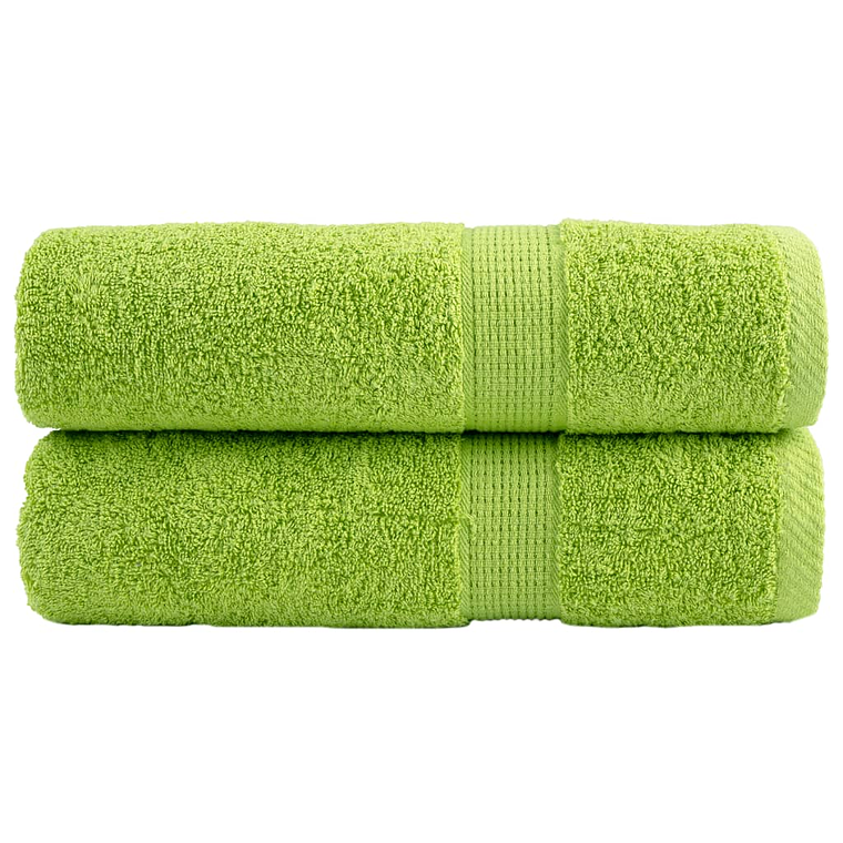 vidaXL Toalhas de mãos premium SOLUND 2pcs 50x100cm 600gsm verde maça 1