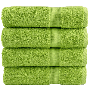 vidaXL Toalhas de mãos premium SOLUND 4pcs 50x100cm 600gsm verde maça
