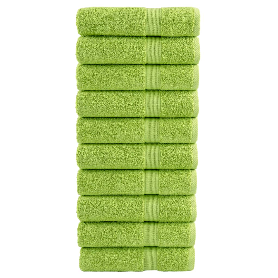 vidaXL Toalhas mãos premium SOLUND 10pcs 50x100cm 600gsm verde maça 1