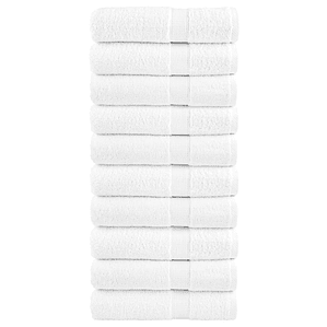 vidaXL Toalhas de mãos premium SOLUND 10 pcs 50x100 cm 600 gsm branco