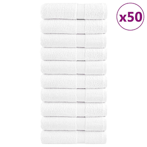 vidaXL Toalhas de mãos premium SOLUND 50 pcs 50x100 cm 600 gsm branco