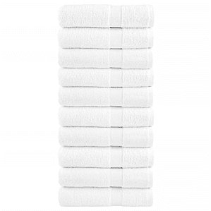 vidaXL Toalhas de banho premium SOLUND 10pcs 100x150cm 600 gsm branco