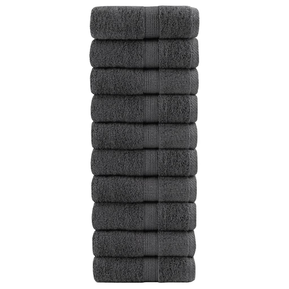 vidaXL Toalhas de bidé premium SOLUND 10pcs 30x50cm 600 gsm antracite 1