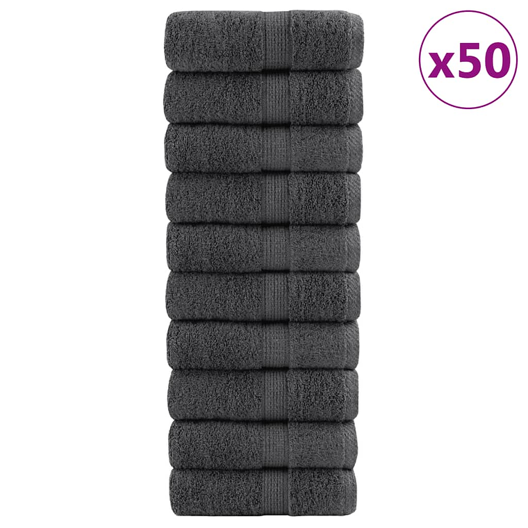vidaXL Toalhas de bidé premium SOLUND 50pcs 30x50cm 600 gsm antracite 1
