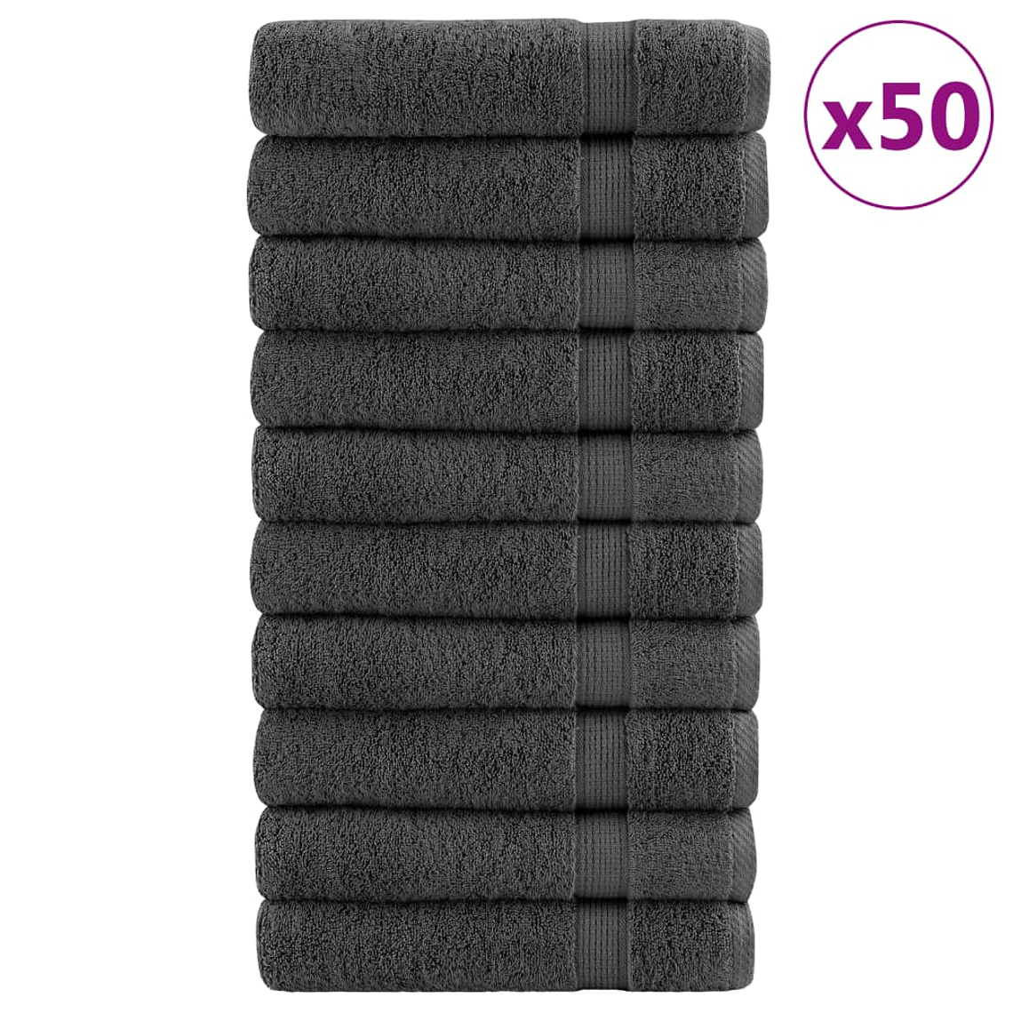 vidaXL Toalhas de mãos premium SOLUND 50pcs 50x100cm 600gsm antracite 1