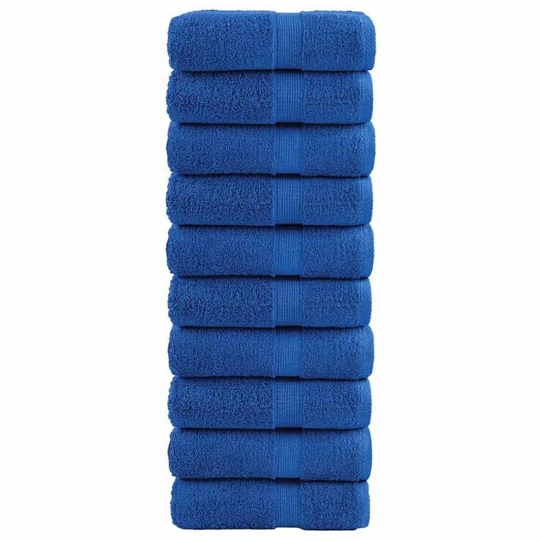 vidaXL Toalhas de rosto premium SOLUND 10 unidades, azul, 30x30 cm, 600 g/m² 1