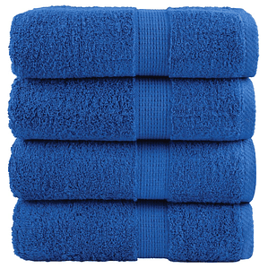 vidaXL Toalhas de bidé premium SOLUND 4 pcs 30x50 cm 600 gsm azul