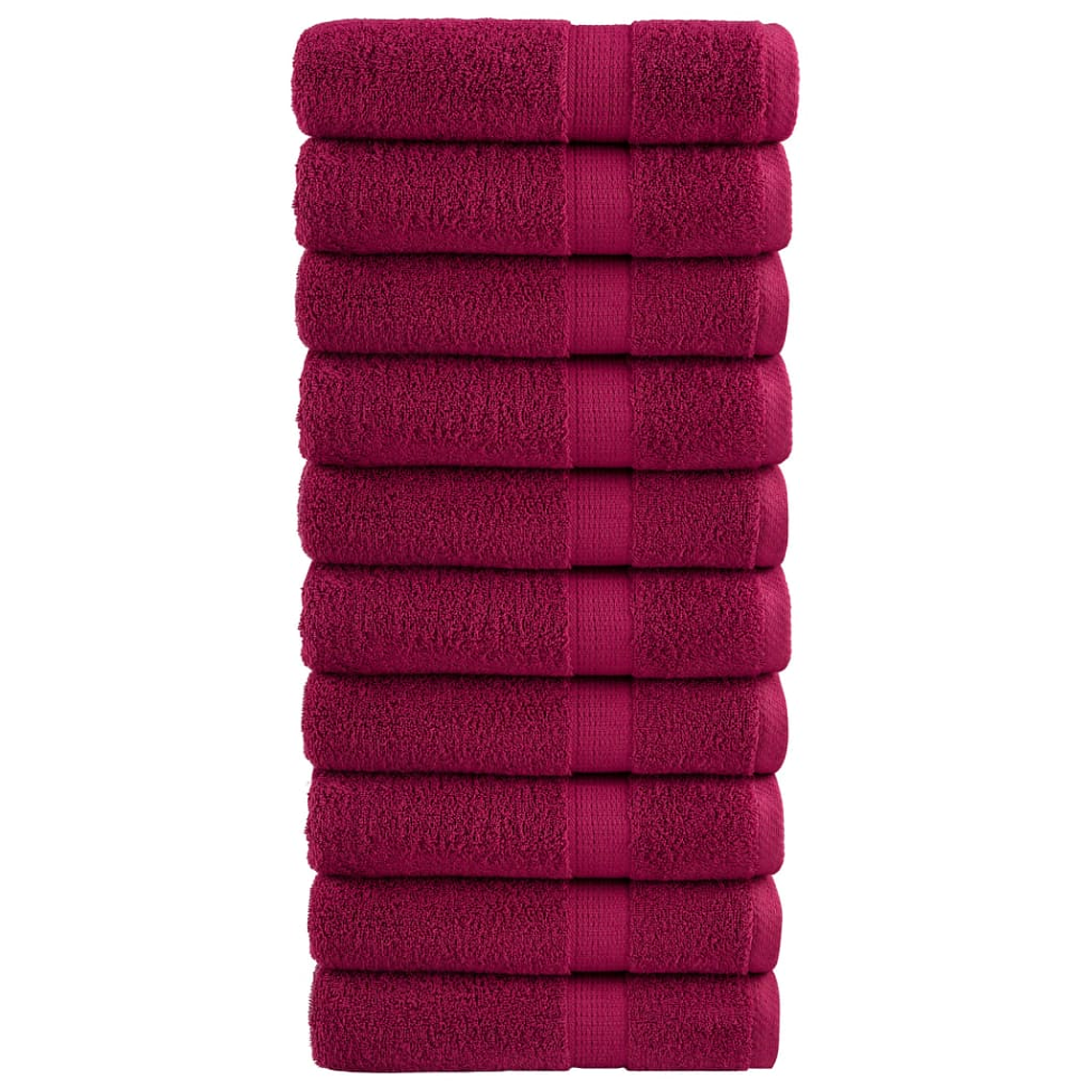 vidaXL Toalhas de banho premium SOLUND 10 pcs 70x140 cm 600 gsm bordô 1