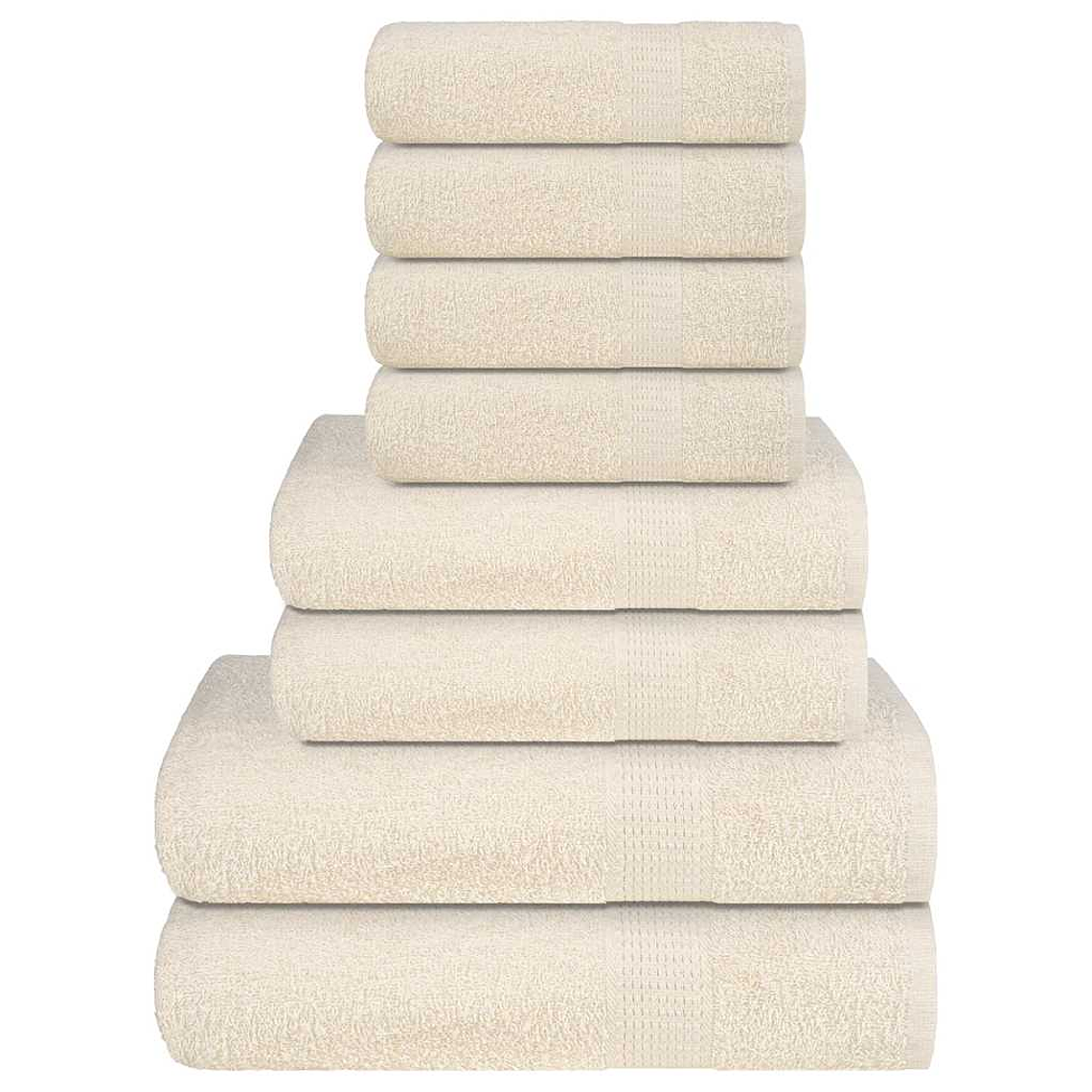 vidaXL 8 pcs Conjunto de toalhas FROGN 360 g/m² creme 1