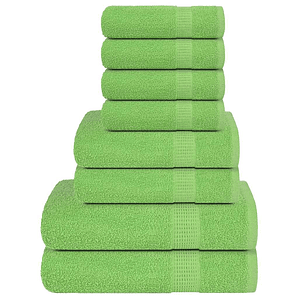 vidaXL 8pcs Conjunto de toalhas FROGN 360 g/m² verde maça