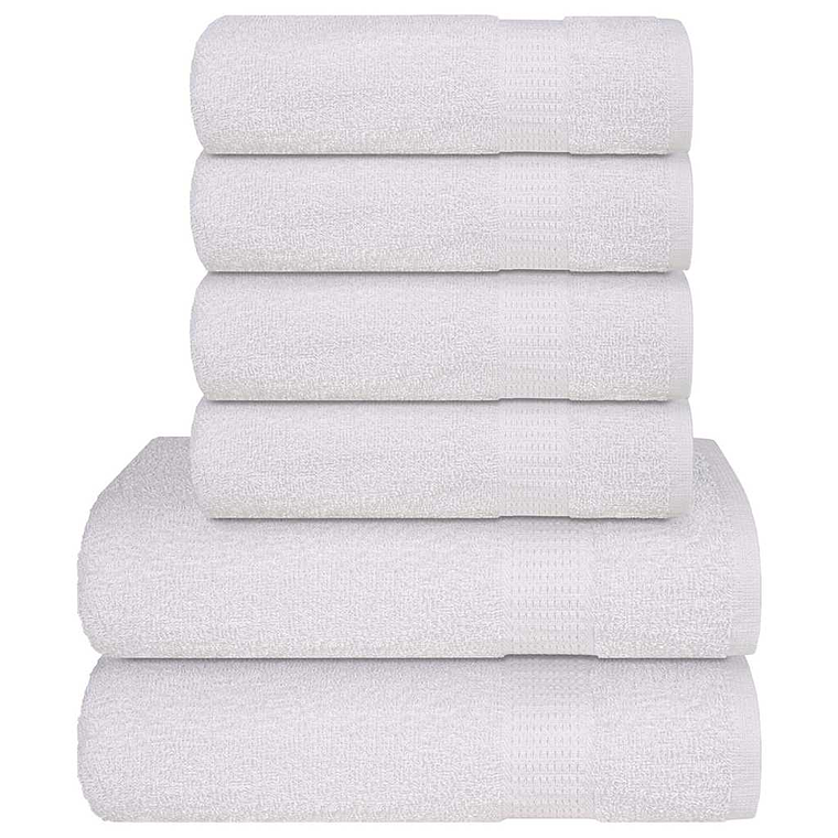 vidaXL 6pcs Conjunto de toalhas FROGN 360 g/m² branco 1