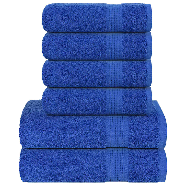 vidaXL 6pcs Conjunto de toalhas FROGN 360 g/m² azul 1
