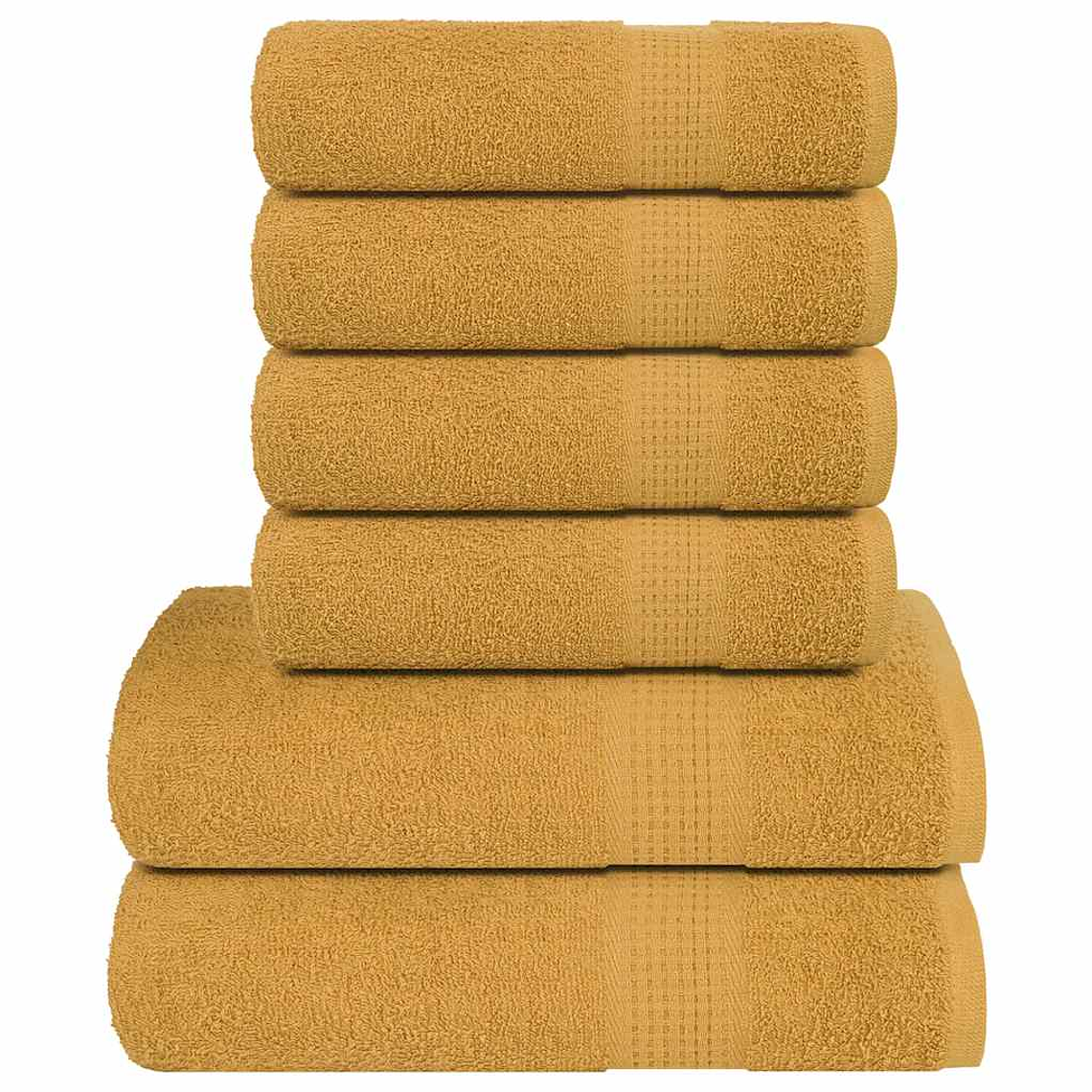vidaXL 6pcs Conjunto de toalhas FROGN 360 g/m² dourado 1
