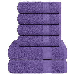 vidaXL 6pcs Conjunto de toalhas FROGN 360 g/m² roxo