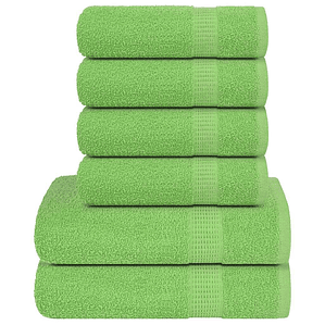 vidaXL 6pcs Conjunto de toalhas FROGN 360 g/m² verde maça
