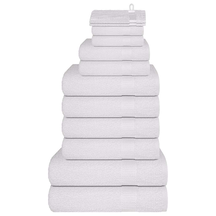 vidaXL 12pcs Conjunto de toalhas FROGN 360 g/m² branco 1