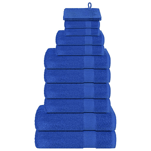 vidaXL 12pcs Conjunto de toalhas FROGN 360 g/m² azul