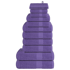 vidaXL 12pcs Conjunto de toalhas FROGN 360 g/m² roxo