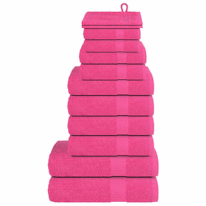 vidaXL 12pcs Conjunto de toalhas FROGN 360 g/m² rosa