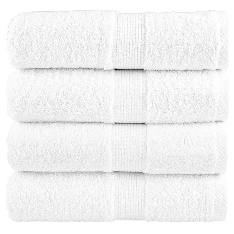 vidaXL Toalhas de bidé premium SOLUND 4 pcs 30x50 cm 600 gsm branco 1