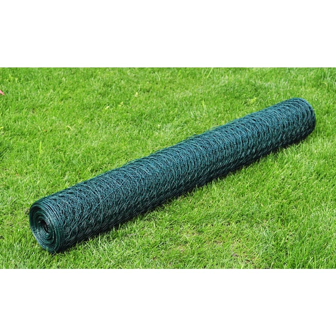 vidaXL Cerca de arame de galinheiro c/ revestimento em PVC 25x1m verde 1