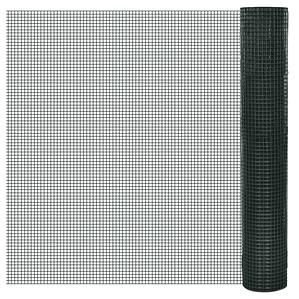 vidaXL Cerca arame p/ galinheiro c/ revestimento PVC 10x1 m aço verde