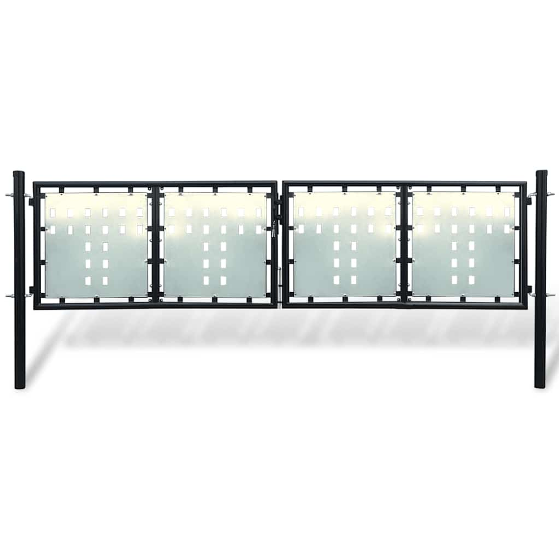 vidaXL Portão de cerca de porta única preto 300x75 cm 1