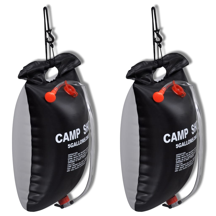 Chuveiro com aquecimento solar para campismo/exterior 20 L 2 pcs 1