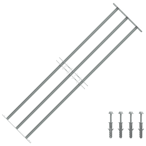 vidaXL Grelha segurança ajustável p/ janelas com 3 traves 1000-1500 mm