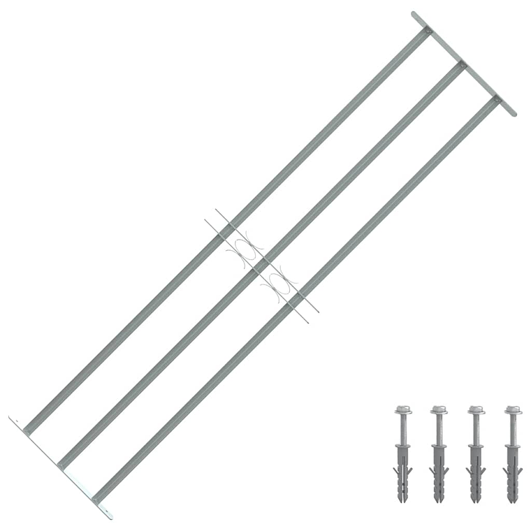 vidaXL Grelha segurança ajustável p/ janelas com 3 traves 1000-1500 mm 1