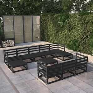 vidaXL 11 pcs conjunto lounge de jardim pinho maciço