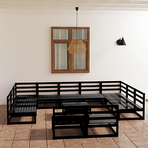 vidaXL 12 pcs conjunto lounge de jardim pinho maciço