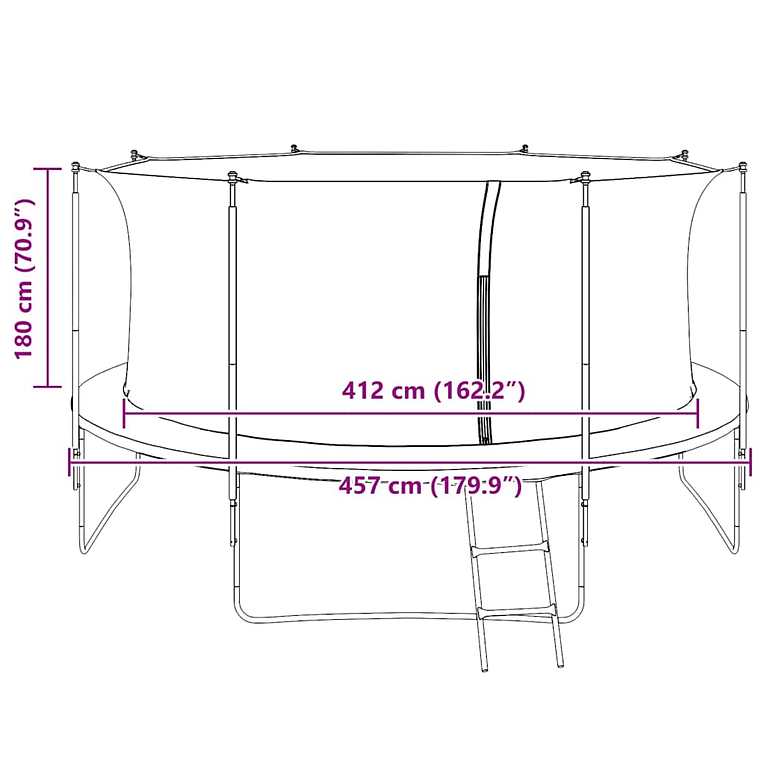Rede de Segurança para Trampolim Redondo 4,57 m | Proteção Essencial para Crianças 10