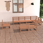 8-Piece Garden Lounge Set in Solid Black Pine | Sofas and Table for Outdoor Use - thumbnail 9