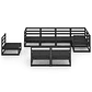 8-Piece Garden Lounge Set in Solid Black Pine | Sofas and Table for Outdoor Use - thumbnail 10
