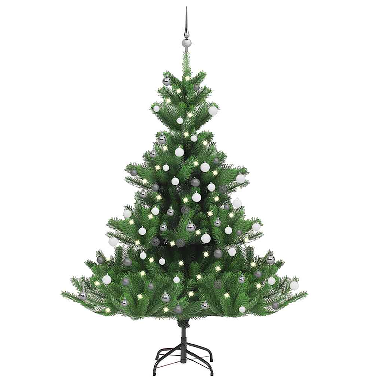 vidaXL Árvore Natal artificial LEDs/bolas 180cm abeto caucasiano verde 1